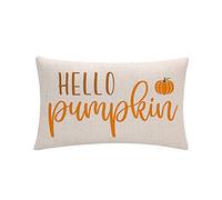 Happy Thanksgiving Housse de coussin rectangulaire Orange citrouille 30,5 x 50,8 cm