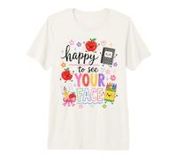 Happy to See Your Face Back to School Teacher First Day T-Shirt Haut de Gamme