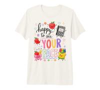 Happy to See Your Face Back to School Teacher First Day T-Shirt Haut de Gamme