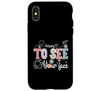 Happy To See Your Face Rentrée scolaire enseignant hommes femmes enfants Coque pour iPhone X/XS
