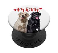 Happy Two Labradors The Lab Mother Labrador Mom Lab Mom PopSockets PopGrip Adhésif