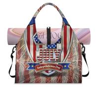 Happy USA Sac de sport avec compartiment à chaussures Motif drapeau des États-Unis, couleur, L, Sac de voyage