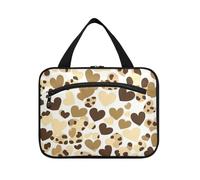 Happy Valentine Sac de voyage à suspendre avec crochet Motif léopard Marron Taille L