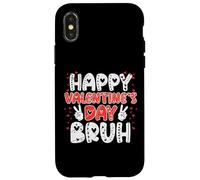 Happy Valentines Day Bruh Peace Retro Meme Femmes Enfants Hommes Coque pour iPhone X/XS