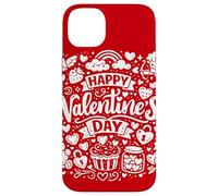 Happy Valentine's Day Doodle Collage Cute Love Icons Art Coque pour iPhone 14 Plus