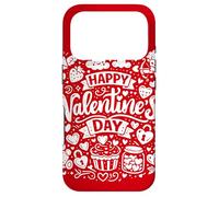 Happy Valentine's Day Doodle Collage Cute Love Icons Art Coque pour iPhone 17 Pro