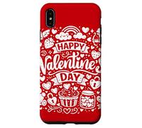 Happy Valentine's Day Doodle Collage Cute Love Icons Art Coque pour iPhone XS Max
