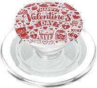 Happy Valentine's Day Doodle Collage Cute Love Icons Art PopSockets PopGrip pour MagSafe