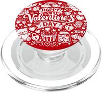 Happy Valentine's Day Doodle Collage Cute Love Icons Art PopSockets PopGrip pour MagSafe