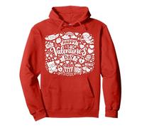 Happy Valentine's Day Doodle Collage Cute Love Icons Art Sweat à Capuche