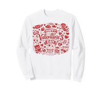 Happy Valentine's Day Doodle Collage Cute Love Icons Art Sweatshirt