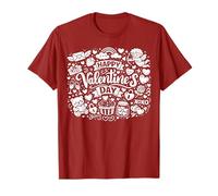 Happy Valentine's Day Doodle Collage Cute Love Icons Art T-Shirt