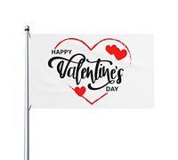 Happy Valentine's Day Flag 3x5 Ft One Side Outdoor Farmhouse Yard Sign Garden Drapeau décoratif avec œillets en laiton