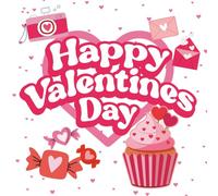 Happy Valentines Day kleurboek | 40 pagina's | Vierkant | Met o.a. hartjes, cupcakes, dieren, beertjes, fashion | Makkelijk en superleuk