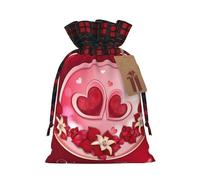 Happy Valentine'S Day Print Christmas Candy Bags,Vacances Party Color-Blocked Drawstring Bags,Drawstring Snack Bags