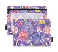 Happy Various Trousse à crayons en plastique pour classeur à 3 anneaux avec 3 anneaux pour fournitures scolaires