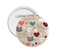 Happy Walking Kitty - Épinglette ronde en émail - Badge en alliage métallique pour veste, sac, idée cadeau., Small, Plastique