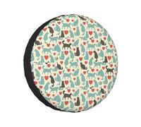 Happy Walking Kitty Housse de protection de roue étanche et anti-poussière pour Jeep, SUV, remorque, camping-car, camion