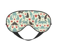 Happy Walking Kitty Masque de sommeil anti-lumière réglable confortable et doux Réversible