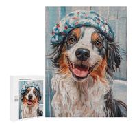 Happy Wet Dog with Hat Puzzle 1000 Pièces Educa Jouet en Bois Cadeau Unique Décoration Intérieure Jeu Éducatif Challenge Toy Adultes Et Enfants À Partir De 14 Ans 500 PCS