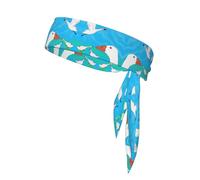 Happy White Goose Bandage athlétique double face avec bandeau de sport imprimé pour tennis, ninja, karaté, course à pied et yoga