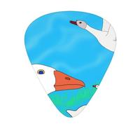 Happy White Goose - Médiators élégants et durables - Trois types de médiators fins, moyens et lourds (12 pièces), adaptés pour guitare, basse, guitare électrique, ukulélé,