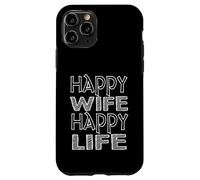 Happy Wife Happy Life Funny Husband Citation Coque pour iPhone 11 Pro