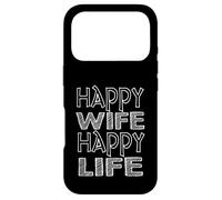 Happy Wife Happy Life Funny Husband Citation Coque pour iPhone 17 Pro