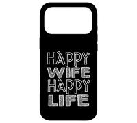 Happy Wife Happy Life Funny Husband Citation Coque pour iPhone 17 Pro Max