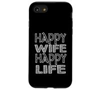 Happy Wife Happy Life Funny Husband Citation Coque pour iPhone SE (2020) / 7/8