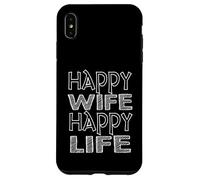 Happy Wife Happy Life Funny Husband Citation Coque pour iPhone XS Max