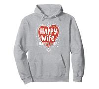Happy Wife Happy Life: Loving Marriage Citation Sweat à Capuche, Unisexe pour Adultes, Gris Chiné, S