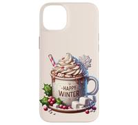 Happy Winter Themed Coffee and Hot Cocoa Graphic for Xmas Coque pour iPhone 14 Plus