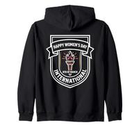 Happy Women's Day - Badge Classique et Blason Style Sweat à Capuche