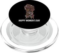 Happy Women's Day - Poing Floral de Force et de solidarité PopSockets PopGrip pour MagSafe