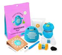 Happy Zoo Kits de crochet pour adultes débutants, avec tutoriel vidéo étape par étape, fil doux, Patrick le pingouin (Patrick le pingouin)