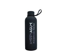 HappyAgua Bouteille d'eau en acier inoxydable à double chambre. 500 ml. Thermos réutilisable, cantine thermique sans BPA, isolation sous vide à double paroi pour boissons. Couleur Noir (895936)