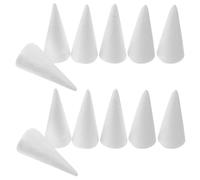 Happyami 12pcs Cône en Mousse Artisanale Polystyrène Cône Sapin de Noël Cône Anneau Titulaire Bijoux Présentoir pour Projet de Bricolage Centre de Table 10cm