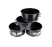 Happybase Lot de 4 petits moules à gâteau ronds antiadhésifs avec fond amovible pour cheesecakes, pizzas et quiches 10,2 cm