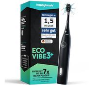 happybrush Brosse à dents électrique sonique Eco VIBE 3+ - Brosse à dents durable avec batterie puissante de 8 semaines et 1 brossette - Pack unique AllBlack