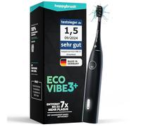 happybrush Brosse à dents sonique Eco Vibe 3+ - « La Grotte des Lions » - Vainqueur du test - Brosse à dents électrique avec batterie de 8 semaines - Brosses à dents à ultrasons - Allblack