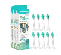 happybrush® Lot de 3 paquets de 3 brossettes durables pour brosse à dents électrique sonique Eco VIBE 3 - Blanc/menthe