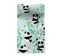 HappyFriday Couvre-lit Moshi Moshi Bleu 200 x 260 cm Ours Panda