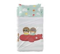 HappyFriday Happynois Learning to Fly Parure de lit Multicolore pour Berceau de bébé 2 pièces