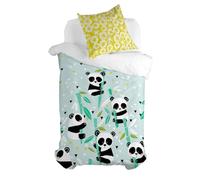 HappyFriday Moshi Moshi Panda Garden Blue Parure de lit 2 pièces pour lit de 80 cm