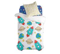 HappyFriday Mr Fox Space Rocket Parure de lit 2 pièces Multicolore Lit de 80 cm