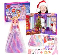 HappyGoLucky Calendrier de L'Avent 2025, 24 Surprises, Dont Poupee, Vetement et Accessoire | Jouet Enfant & Cadeau Fille 3 4 5 6 7 8 9 10 Ans | Anniversaire & Cadeau de Noël Enfants