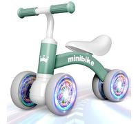 HappyGoLucky Draisienne Bebe 1 2 Ans, Jouet Bebe 1-2 Ans Draisienne Evolutive avec Quatre Roues éclairées, Mini Bike Cadeau Bebe Enfant Premier Cadeau Anniversaire Noel