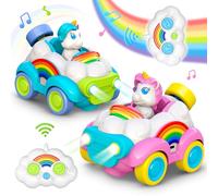 HappyGoLucky Voiture Telecommandé Enfant, Cadeau Fille 2 3 4 5 Ans Cadeaux de Noël Enfants 2024 Jouet Fille 2 3 4 5 6 Ans Jeux Enfant 3 4 5-7 Ans Jouet Garcon 3 4-6 Ans Voiture Enfant Licorne Jouet