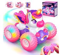 HappyGoLucky Voiture Telecommandé Enfant, Licorne Voiture Télécommandée Fille, Rose, 2.4Ghz, Rotation à 360°, Rechargeable, Licorne Jouet Cadeau Fille 3-9 Ans - Cadeaux de Noël Enfants 2025
